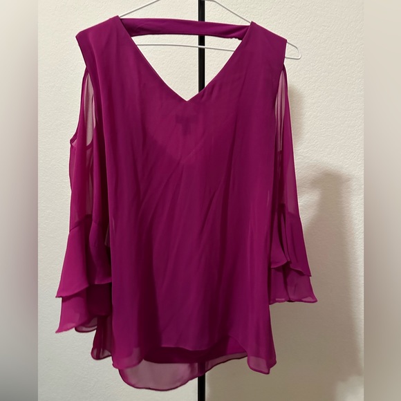 Brand New never worn MSK purple blouse with necklace size 8 - Picture 4 of 4